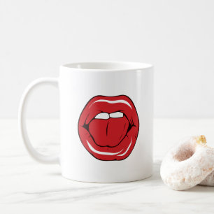 Mug Texte personnalisé lèvres rouges drôles bouche des