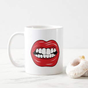 Mug Texte personnalisé lèvres rouges drôles bouche des
