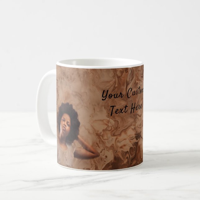 Mug  Texte Personnalisé Melanin Fierté Forte Black Gir (Devant gauche)