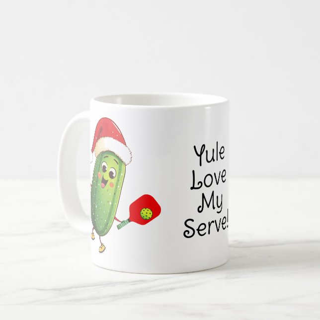 Mug Texte personnalisé Père Noël Pickleball Rally (Devant gauche)