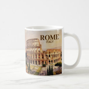 Mug Texte personnalisé Rome Italie Colisée Aquarelle R