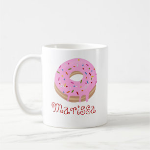 Mug Texte rouge Pink Sprinted Donut et nom café