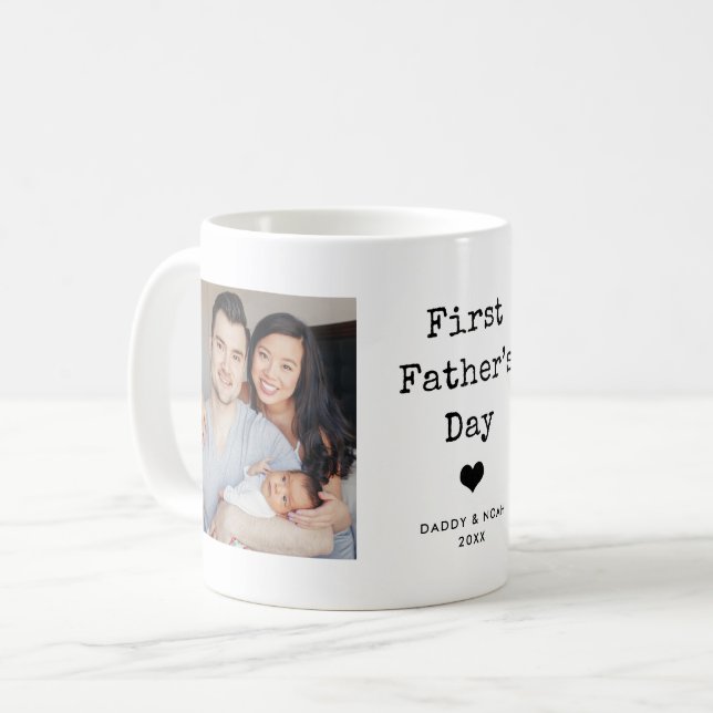 Mug Texte simple de la machine à écrire | Première Fêt (Devant gauche)