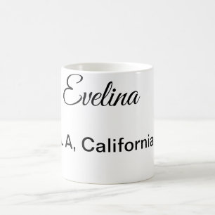 Mug Texte simple minimal ajoutez votre nom lieu ville