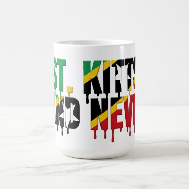 Mug Texte St. Kitts Drip | Conception de drapeau des C (Centre)