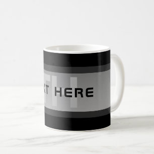 Mug Texte superposé personnalisable moderne   Noir & G