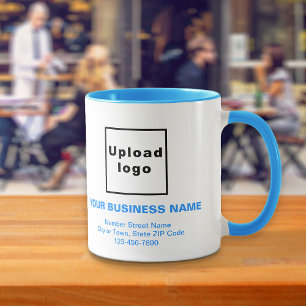 Mug Textes de marque commerciale bleu clair sur Combo