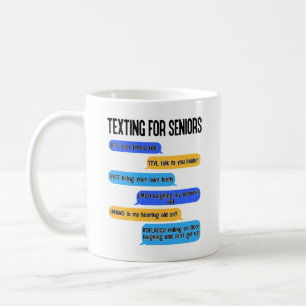 Mug Textes pour les aînés Drôle Retraite Code texte