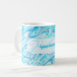 Mug Texture de marbre à vague bleue océanique abstrait