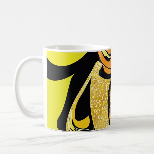 Mug Texture de marbre doré de luxe (Gauche)