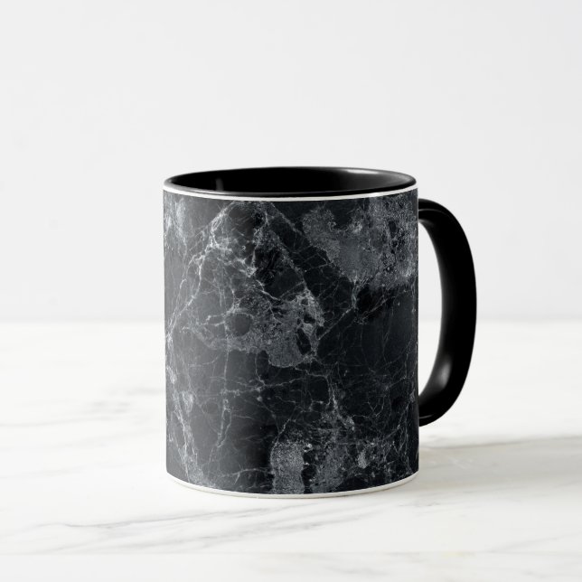 Mug Texture de marbre noire (Devant droit)