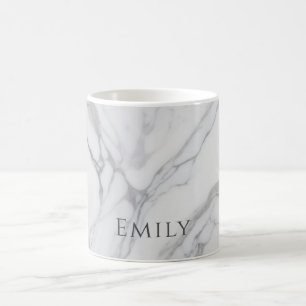 Mug Texture de marbre personnalisé gris blanc