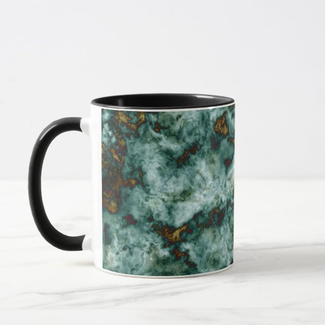 Mug Texture de marbre verte avec des veines (Gauche)