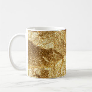 Mug Texture de papier ridée or abstrait arrière - plan