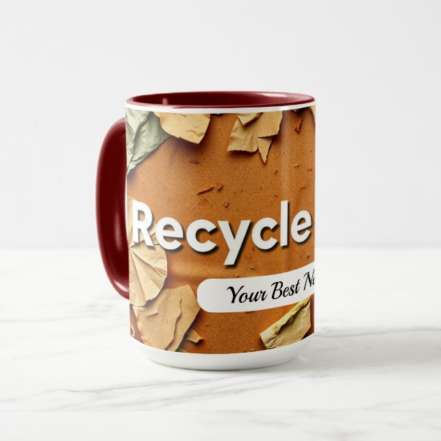 Mug Texture de recyclage (Devant gauche)