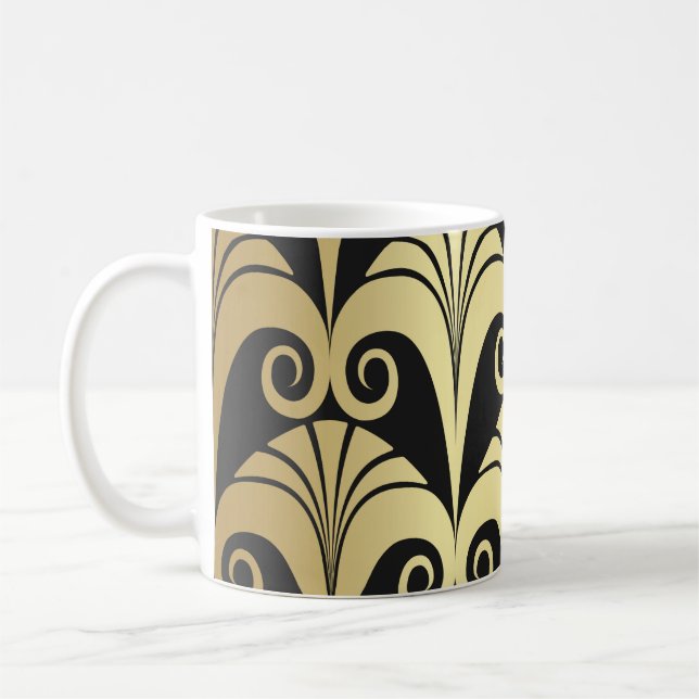Mug Texture dorée et brillante. Géomet d'art déco vint (Gauche)