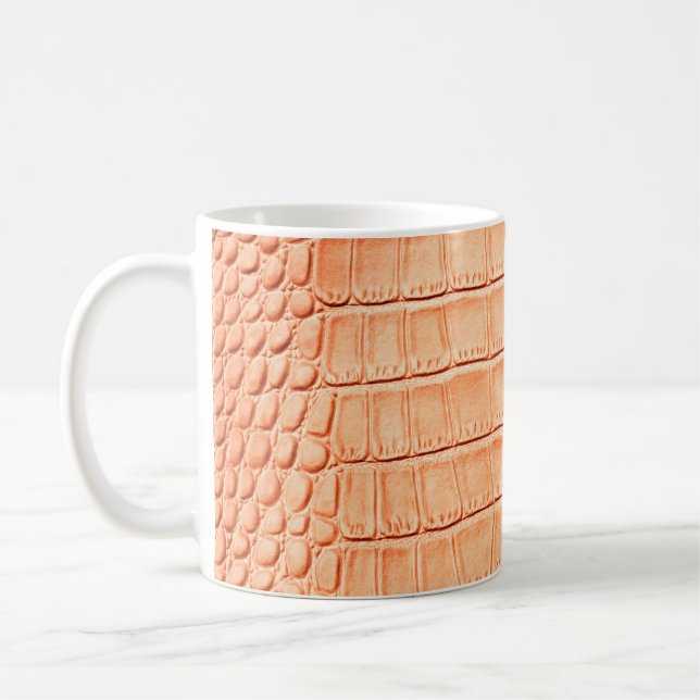 Mug Texture en cuir de crocodile brun clair (Gauche)