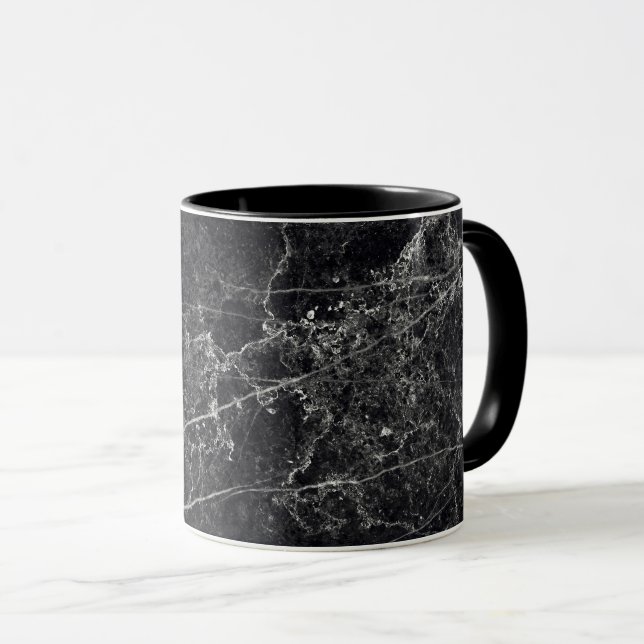 Mug Texture en marbre noir (Devant droit)