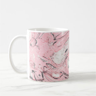 Mug Texture en marbre rose et noir. Retour abstrait mo