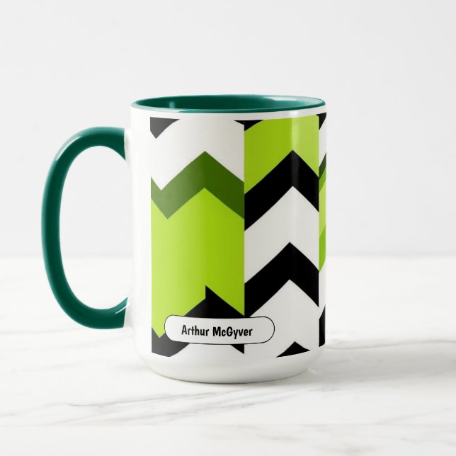 Mug Texture moderne vibrante Wasabi Chevron (Gauche)