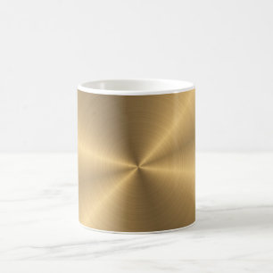 Mug Texture radiale métallique personnalisée d'or