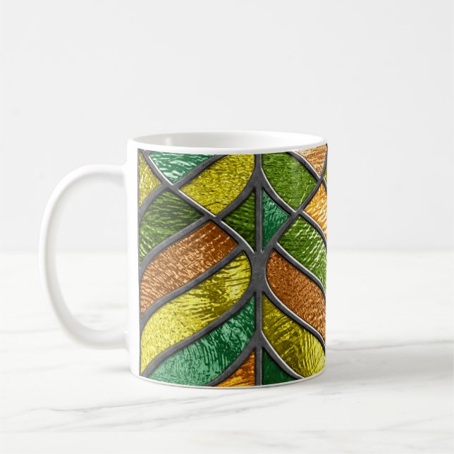 Mug texture transparente en verre tendu avec motif feu (Gauche)
