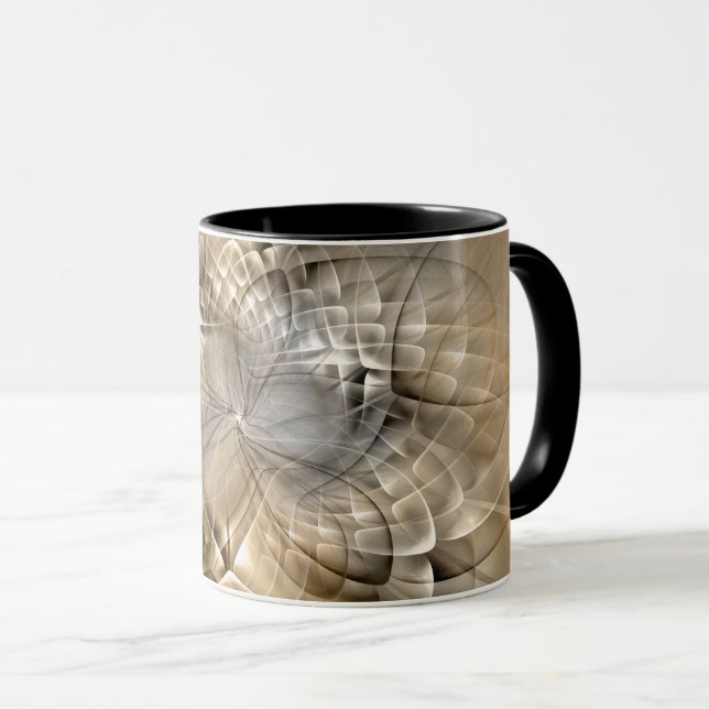 Mug Textures d'art fractal moderne abstrait tons de te (Devant droit)