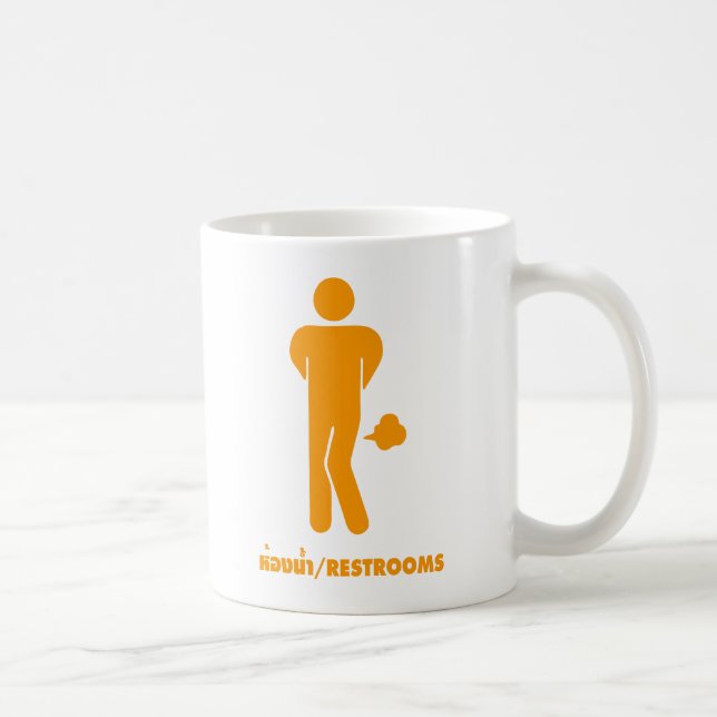 Mug THAÏE NOURRITURE PEUT ÊTRE ÉPICÉE ⚠ Drôle Signe :  (Droite)