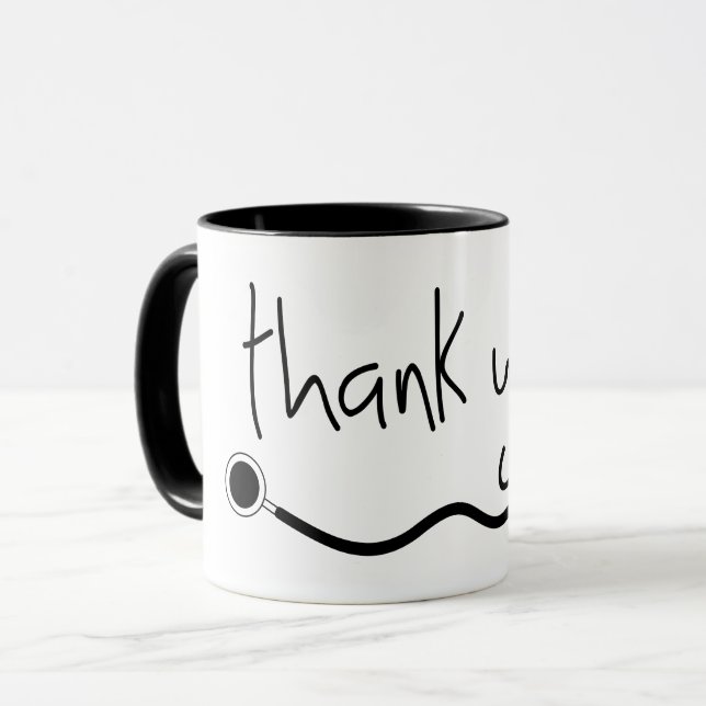 Mug Thank You Nurses. Merci aux infirmières. (Devant gauche)