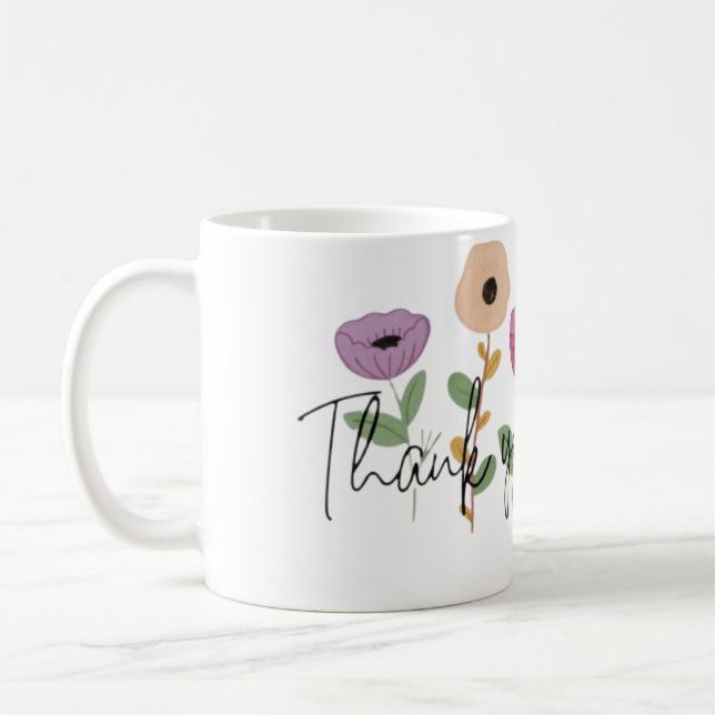 Mug Thank You So Much Grateful Blooms With Thanks A No (Gauche)