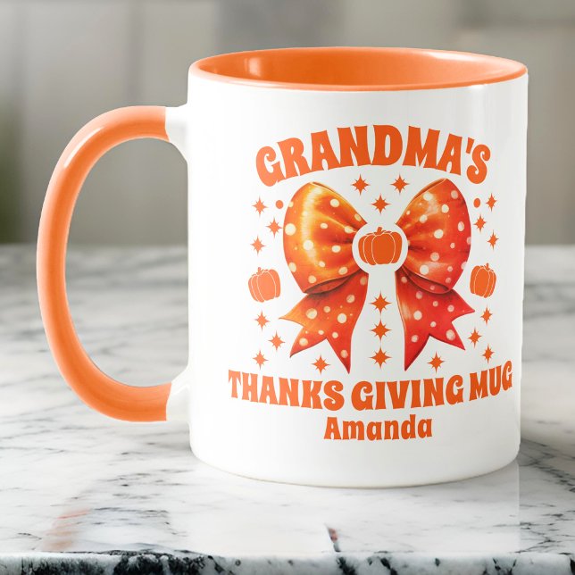 Mug Thanksgiving de grand-mère personnalisée (Créateur téléchargé)