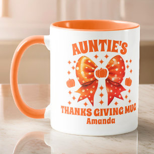 Mug Thanksgiving de la tante personnalisée