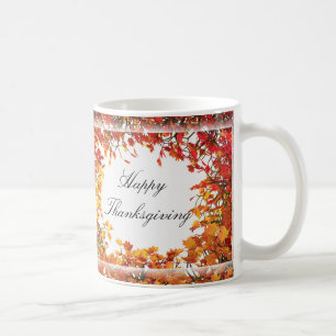 Mug Thanksgiving Fall Tree Circle