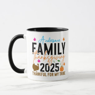 Mug Thanksgiving familial 2025 Turquie modifiable