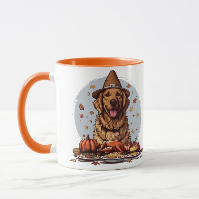 Mug Thanksgiving Golden Retriever Chien (Gauche)