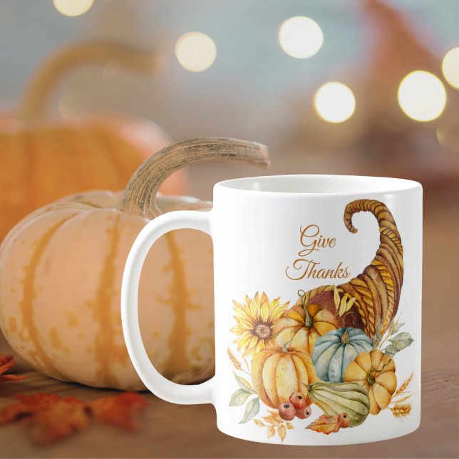 Mug Thanksgiving Merci Aquarelle (Créateur téléchargé)