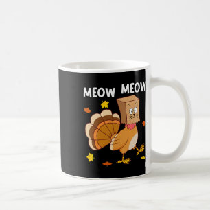 Mug Thanksgiving Turquie Chat Meow Drôle Hommes Femmes