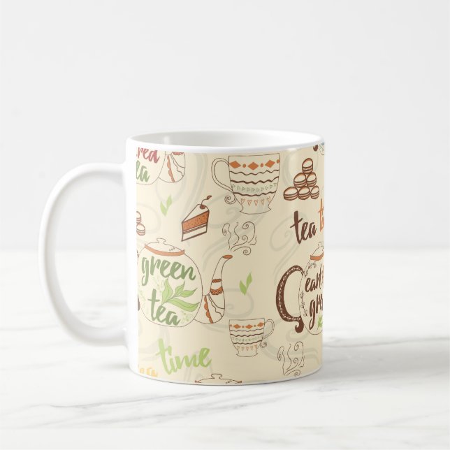 Mug Thé, biscuits et croquis de l'heure du gâteau (Gauche)