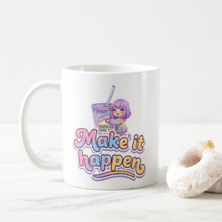 Mug Thé Boba Magique Fille Chibi - "Faites que cela ar