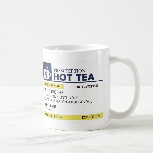 Mug Thé chaud de prescription drôle (Droite)