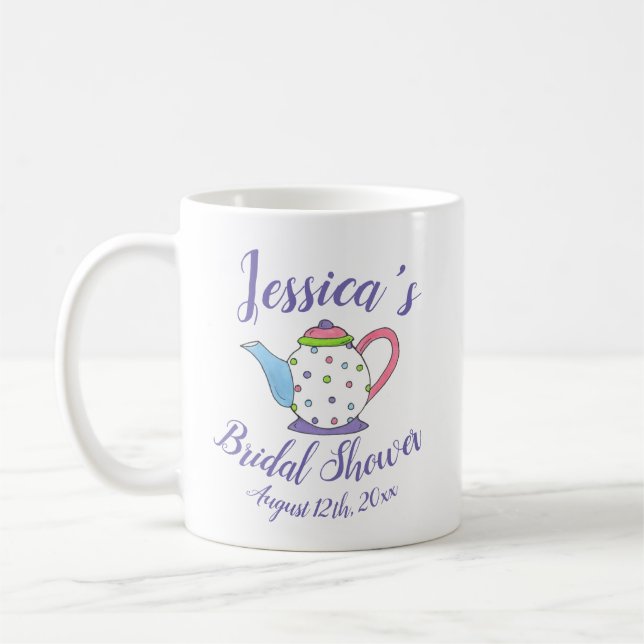 Mug Thé dansant avec théière à pois pour enterrement d (Gauche)