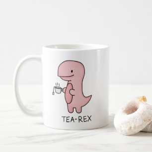 Mug thé de dinosaure petit caricature rose mignon