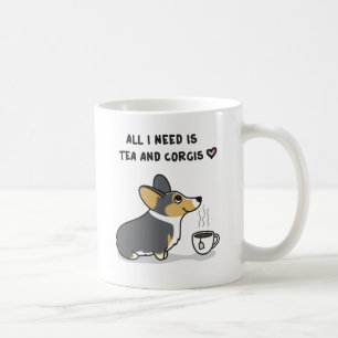 Mug Thé et Corgis [tri2 à tête noire]