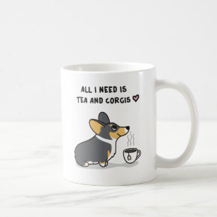 Mug Thé et Corgis [tri à tête noire]