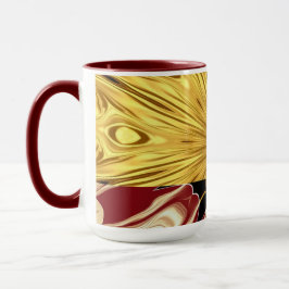 Mug The Gilded Zenith: Molten Gold & Deep Crimson Luxu