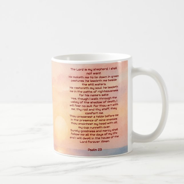 Mug The Lord Is My Shepherd Psalm 23 Sunset Beach  (Droite)