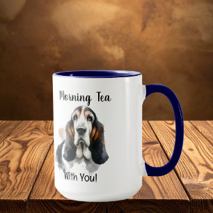 Mug Thé matinal simple Basset Brun Personnaliser
