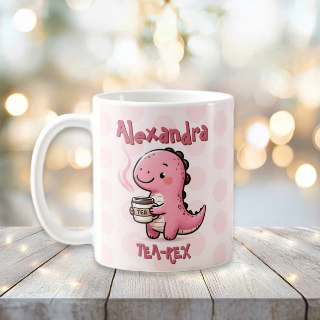 Mug Thé-Rex sucré Dinosaure personnalisé Pun animal (Sweet Tea-Rex Personalized Dinosaur Animal Pun Mug)
