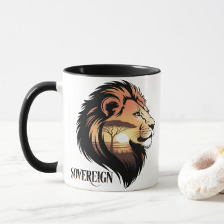 Mug The Sovereign Lion Savannah Sunset