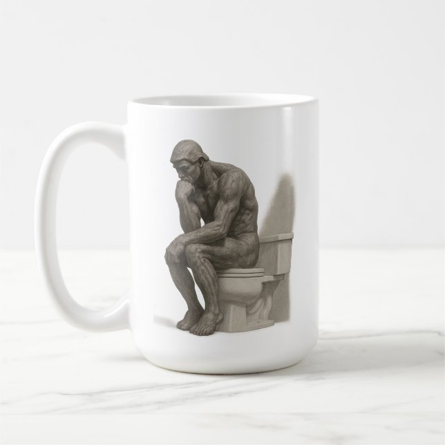 Mug The Thinker on the Throne – Classical Charcoal Sty (Gauche)